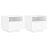 Weißer Nachttisch mit LED-Beleuchtung Scumpita 40x39x37cm (2 St.)