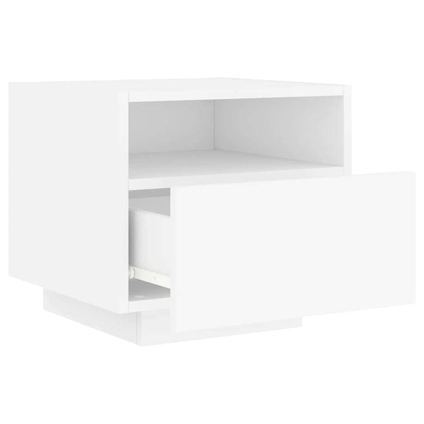 Weißer Nachttisch mit LED-Beleuchtung Scumpita 40x39x37cm (2 St.)