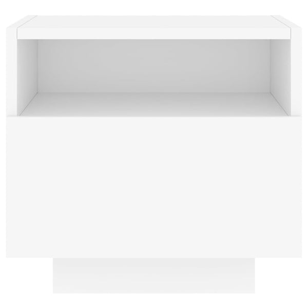 Weißer Nachttisch mit LED-Beleuchtung Scumpita 40x39x37cm (2 St.)
