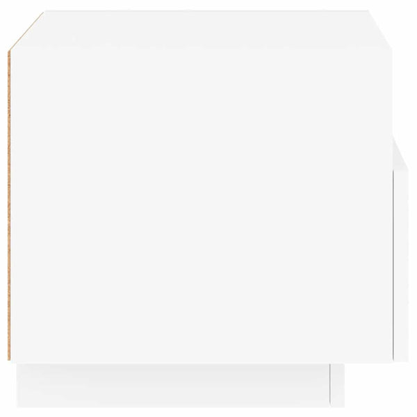 Weißer Nachttisch mit LED-Beleuchtung Scumpita 40x39x37cm (2 St.)