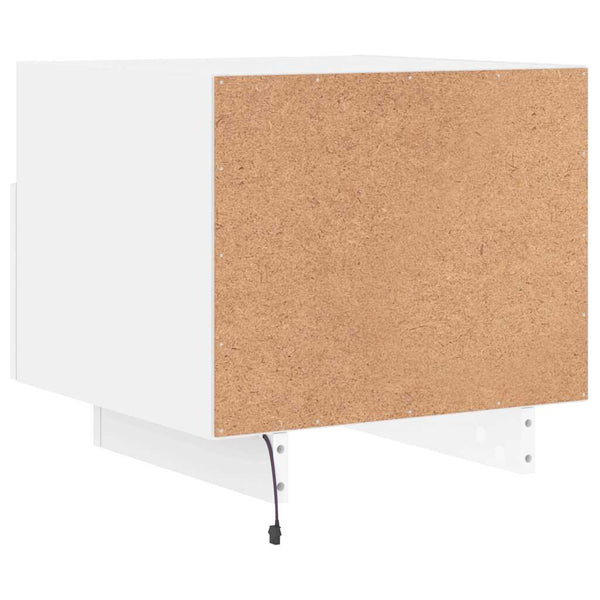 Weißer Nachttisch mit LED-Beleuchtung Scumpita 40x39x37cm (2 St.)
