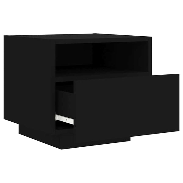 Schwarzer Nachttisch mit LED-Beleuchtung Scumpita 40x39x37cm (2 Stück)