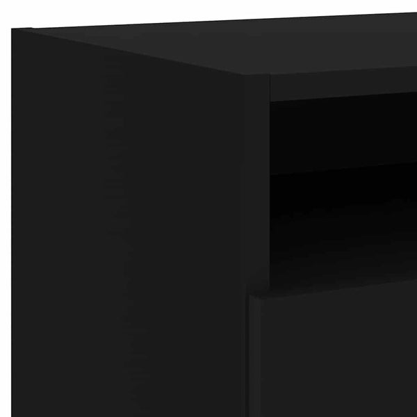 Schwarzer Nachttisch mit LED-Beleuchtung Scumpita 40x39x37cm (2 Stück)
