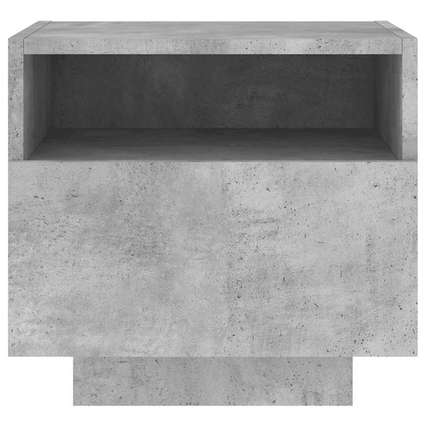 Nachtkommode aus betongrauem Holz mit LED-Beleuchtung Scumpita 40x39x37cm (2 Stück)