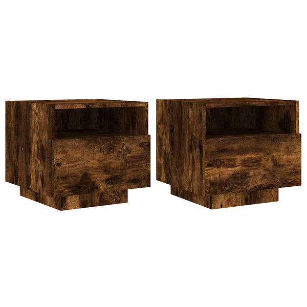 Nachttisch Savutammi mit LED-Beleuchtung Scumpita 40x39x37cm (2 Stück)