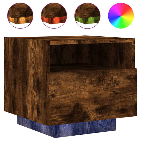 Nachttisch Savutammi mit LED-Beleuchtung Scumpita 40x39x37cm (2 Stück)
