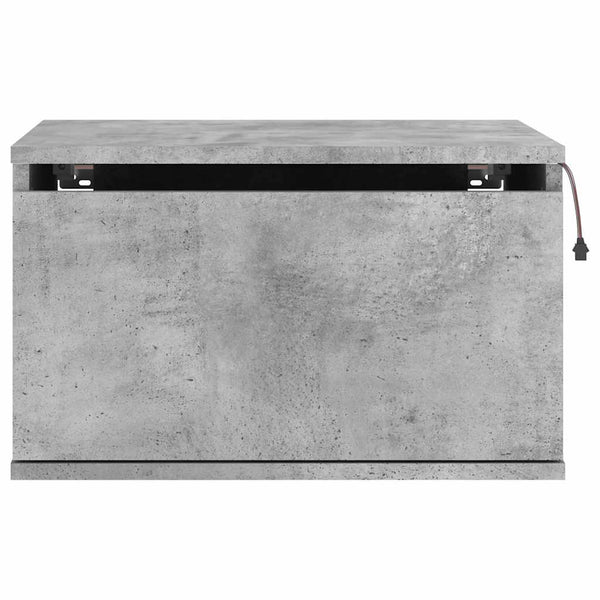 Betongrauer wandmontierbarer Nachttisch Cioica (mit LED-Beleuchtung)