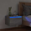 Grauer wandmontierter Nachttisch Cioica (mit LED-Beleuchtung Sonoma)