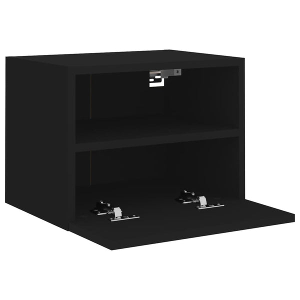 Musta tv-seinäkaapit Iuven 40x30x30cm (2 kpl puinen)