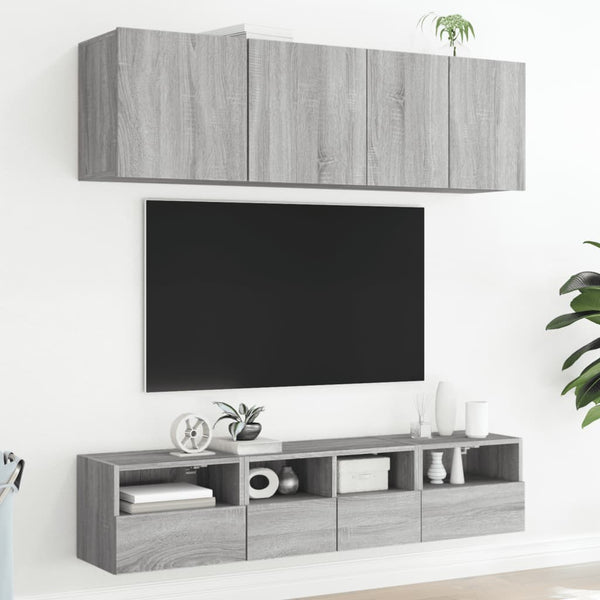 Graue TV-Wandschränke Iuven 40x30x30cm (2 Stück Holz)