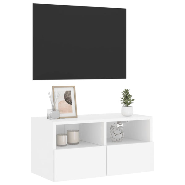 Valkoinen tv-seinäkaappi Iuven 60x30x30cm (puinen)
