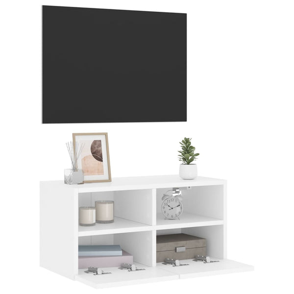Valkoinen tv-seinäkaappi Iuven 60x30x30cm (puinen)
