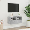 Betongrauer TV-Wandschrank Iuven 60x30x30cm (Holz)