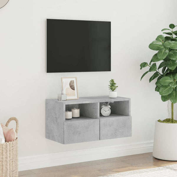 Betongrauer TV-Wandschrank Iuven 60x30x30cm (Holz)