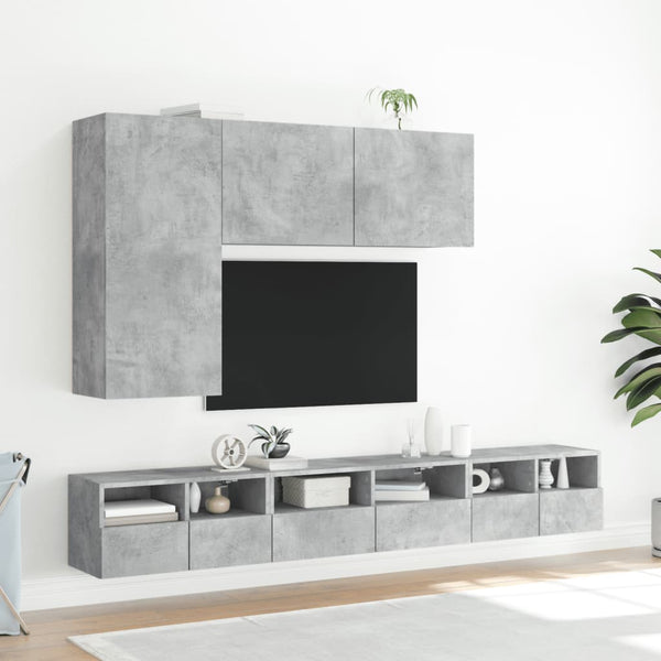 Betongrauer TV-Wandschrank Iuven 60x30x30cm (Holz)