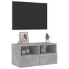 Betongrauer TV-Wandschrank Iuven 60x30x30cm (Holz)
