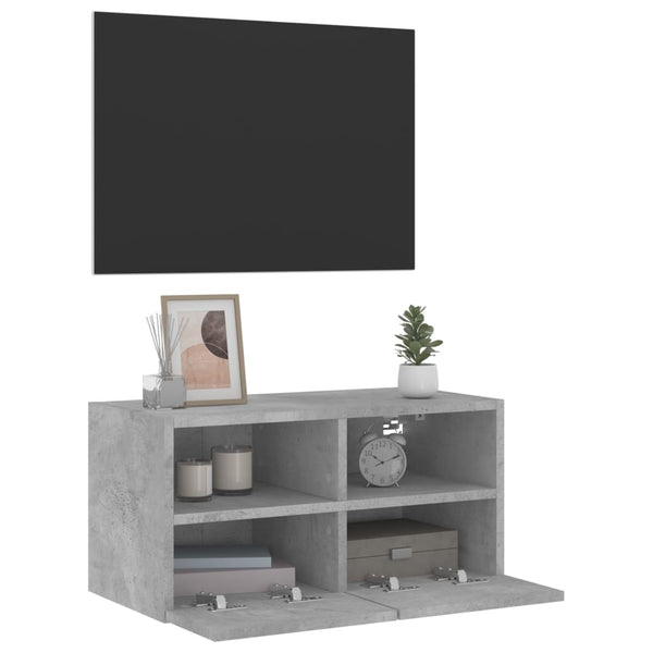 Betongrauer TV-Wandschrank Iuven 60x30x30cm (Holz)