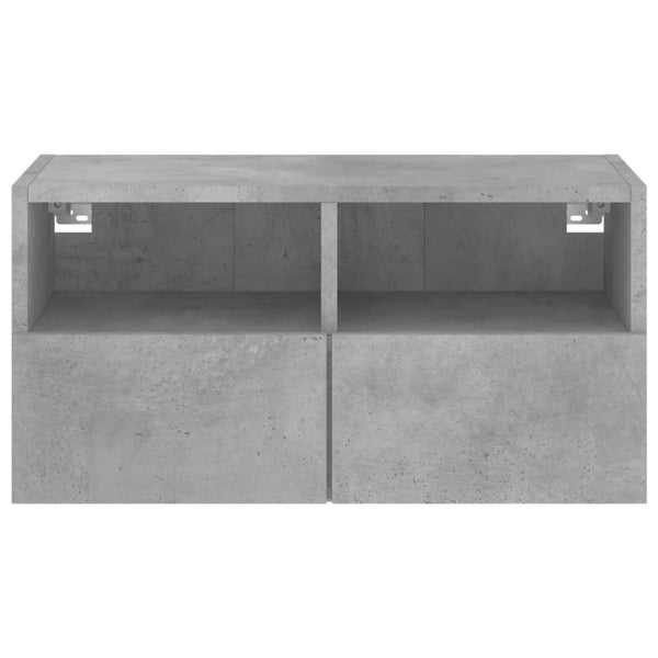 Betongrauer TV-Wandschrank Iuven 60x30x30cm (Holz)