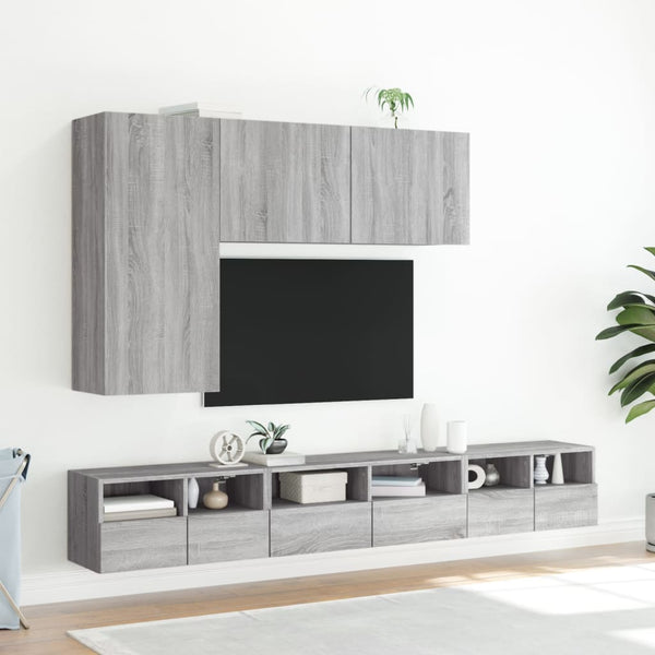 Grauer TV-Wandschrank Iuven 60x30x30cm (Holz)