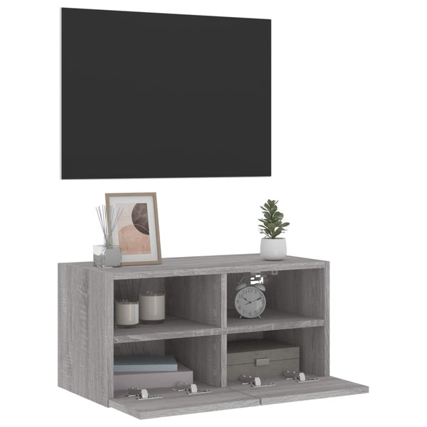 Grauer TV-Wandschrank Iuven 60x30x30cm (Holz)
