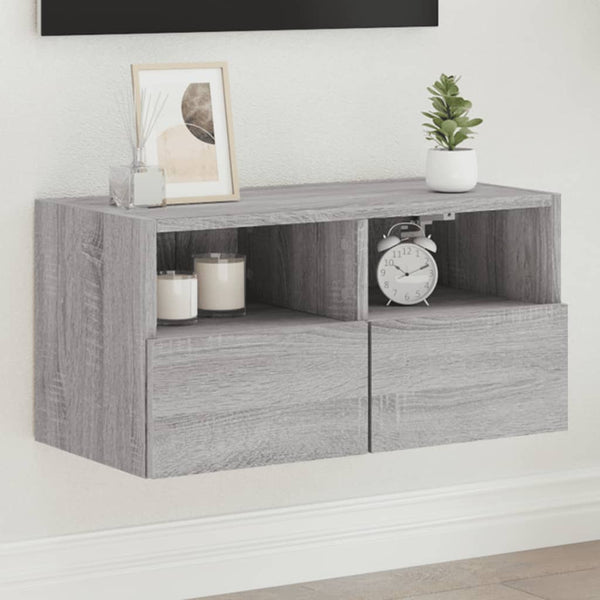 Grauer TV-Wandschrank Iuven 60x30x30cm (Holz)