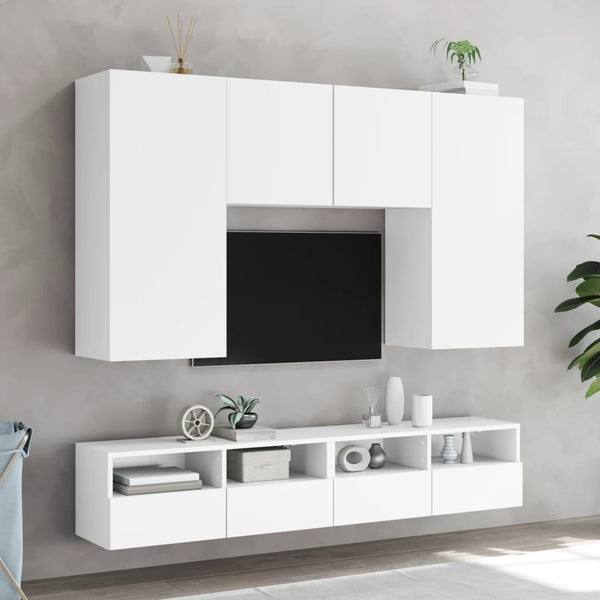 Valkoinen tv-seinäkaappi Iuven 80x30x30cm (puinen)