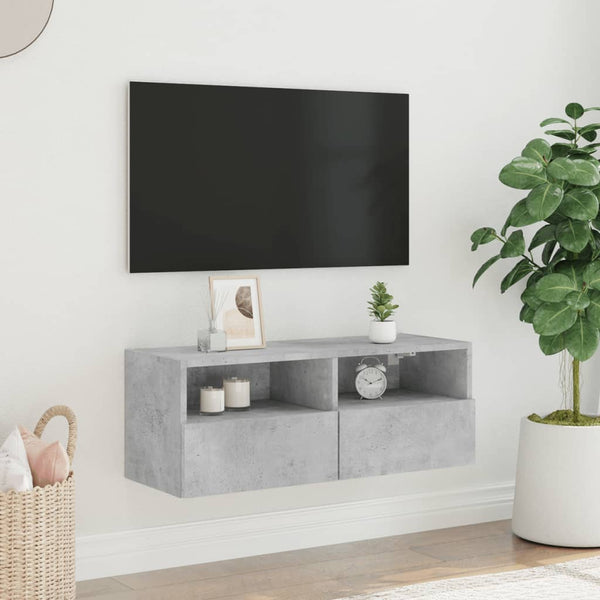 Betongraue TV-Wandschränke Iuven 80x30x30cm (Holz)