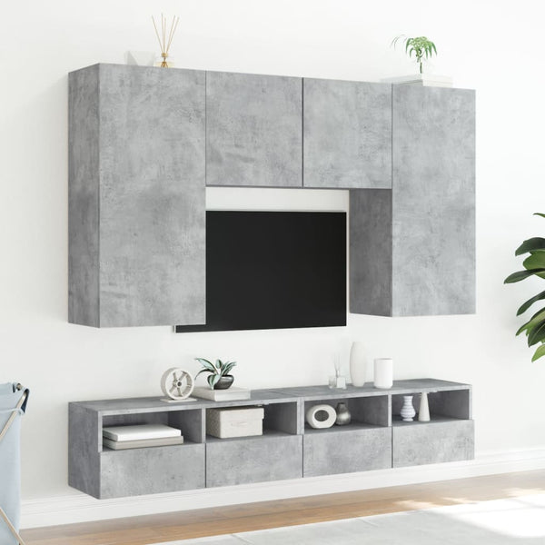 Betongraue TV-Wandschränke Iuven 80x30x30cm (Holz)