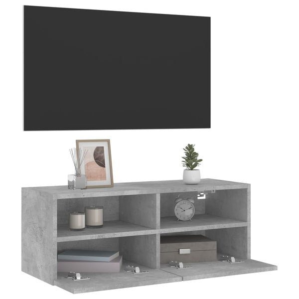 Betongraue TV-Wandschränke Iuven 80x30x30cm (Holz)