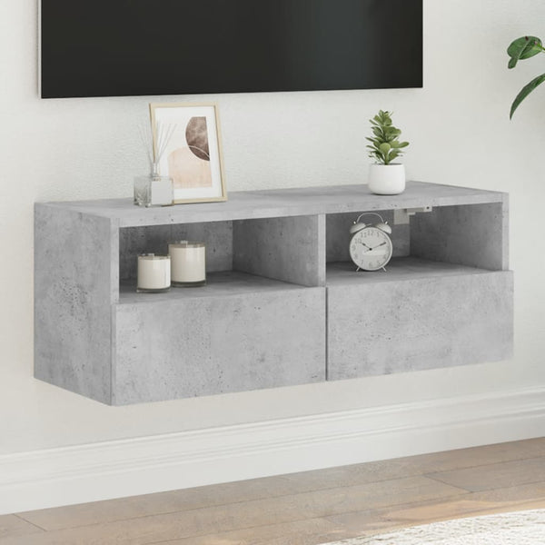Betongraue TV-Wandschränke Iuven 80x30x30cm (Holz)