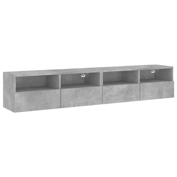 Betongraue TV-Wandschränke Iuven 80x30x30cm (2 Stück Holz)