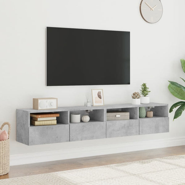Betongraue TV-Wandschränke Iuven 80x30x30cm (2 Stück Holz)