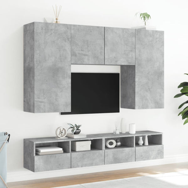 Betongraue TV-Wandschränke Iuven 80x30x30cm (2 Stück Holz)