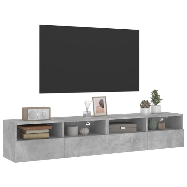 Betongraue TV-Wandschränke Iuven 80x30x30cm (2 Stück Holz)