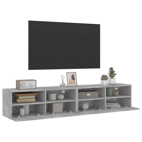 Betongraue TV-Wandschränke Iuven 80x30x30cm (2 Stück Holz)