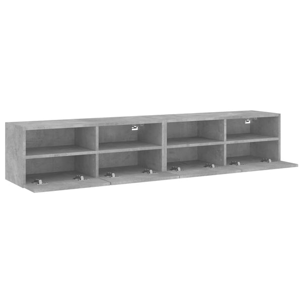 Betongraue TV-Wandschränke Iuven 80x30x30cm (2 Stück Holz)