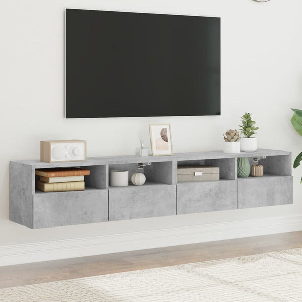 Betongraue TV-Wandschränke Iuven 80x30x30cm (2 Stück Holz)