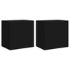 Schwarze TV-Wandschränke Proca 40,5x30x40cm (2 Stück, Holz)
