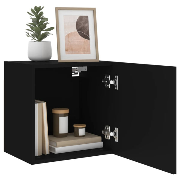 Schwarze TV-Wandschränke Proca 40,5x30x40cm (2 Stück, Holz)