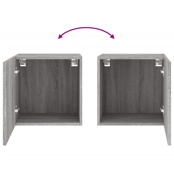 Graue TV-Wandschränke Proca 40,5x30x40cm (2 Stk., Sonoma, Holz)