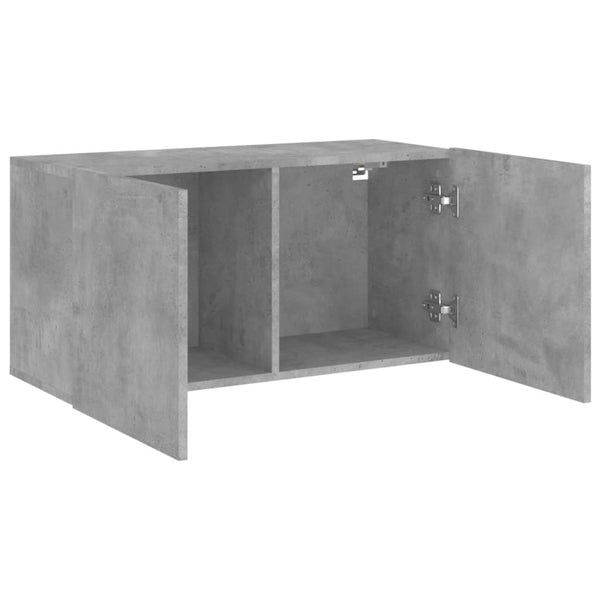 TV-Schrank Betongrau wandmontiert Kincsnicom 80x30x41cm