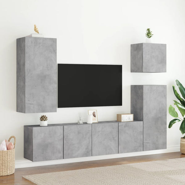 TV-Schrank Betongrau wandmontiert Kincsnicom 80x30x41cm