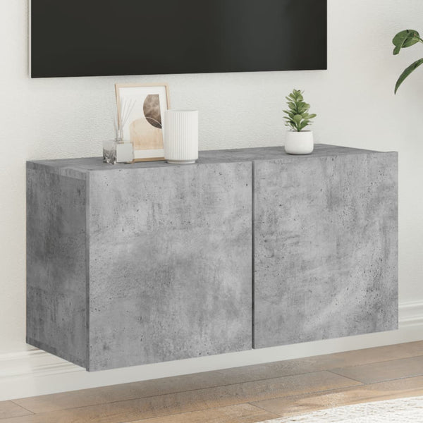 TV-Schrank Betongrau wandmontiert Kincsnicom 80x30x41cm