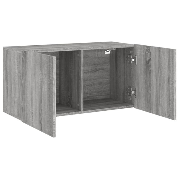 Harmaa tv-kaappi seinäkiinnitettävä Kincsnicom 80x30x41cm