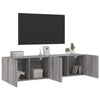 Grauer TV-Schrank zur Wandmontage Kincsnicom 80x30x41cm (2 Stück)