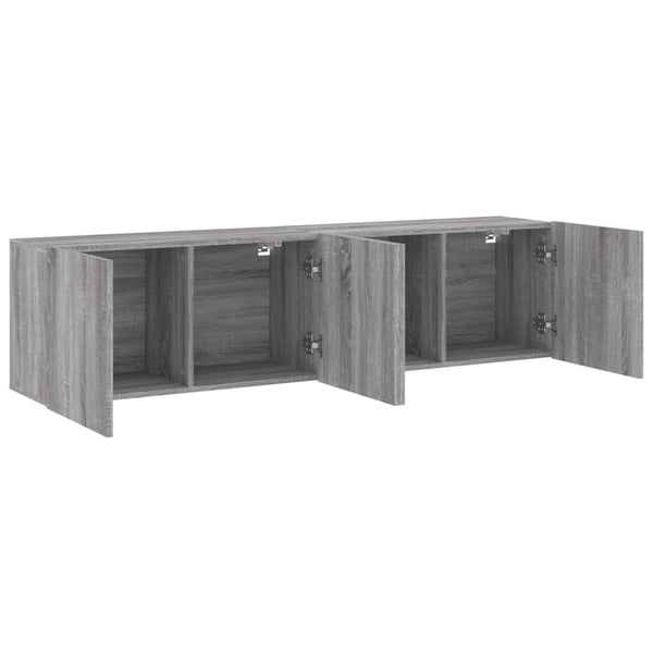 Grauer TV-Schrank zur Wandmontage Kincsnicom 80x30x41cm (2 Stück)