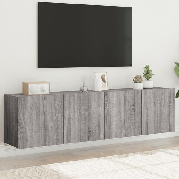 Grauer TV-Schrank zur Wandmontage Kincsnicom 80x30x41cm (2 Stück)