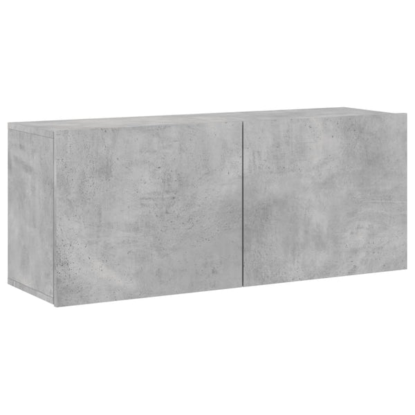 Betoninharmaa tv-kaappi seinäkiinnitettävä Kincsnicom 100x30x41cm