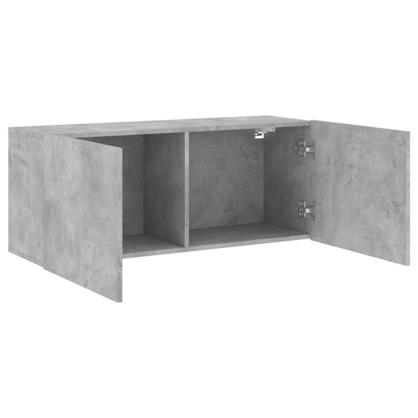 Betoninharmaa tv-kaappi seinäkiinnitettävä Kincsnicom 100x30x41cm