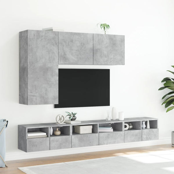 Betoninharmaa tv-kaappi seinäkiinnitettävä Kincsnicom 100x30x41cm